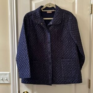 Chico’s blue quilted jacket.